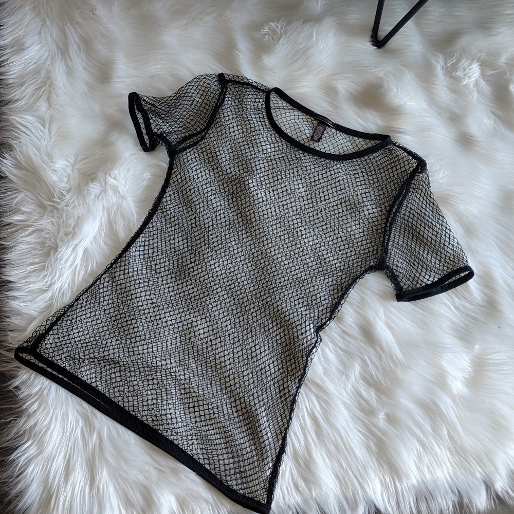 NWOT🖤Festival Mesh Black VS top